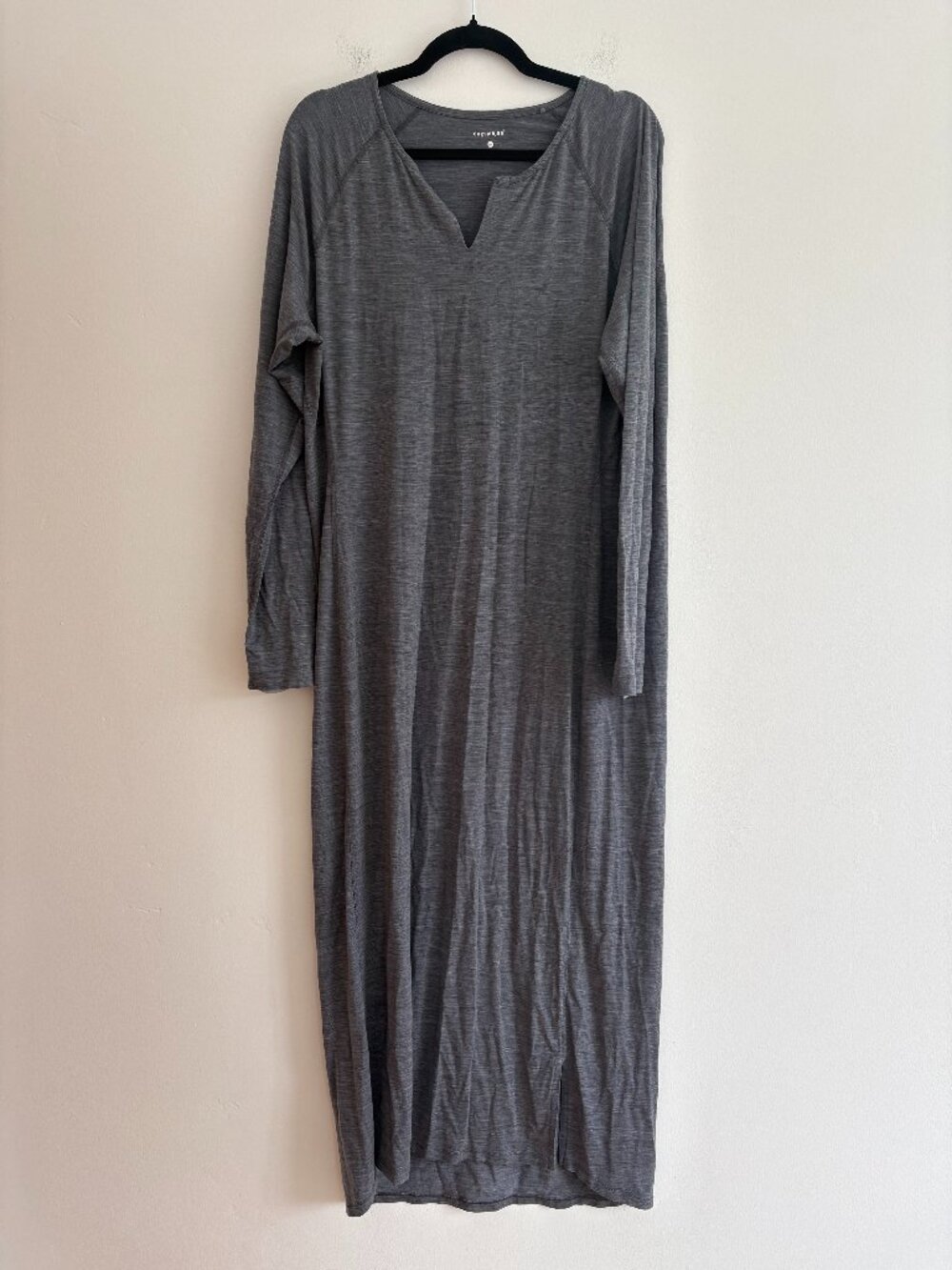 Dagsmejan Merino Wool Blend NattWarm Sleep Dress Gray Long Sleeve Winter XXL